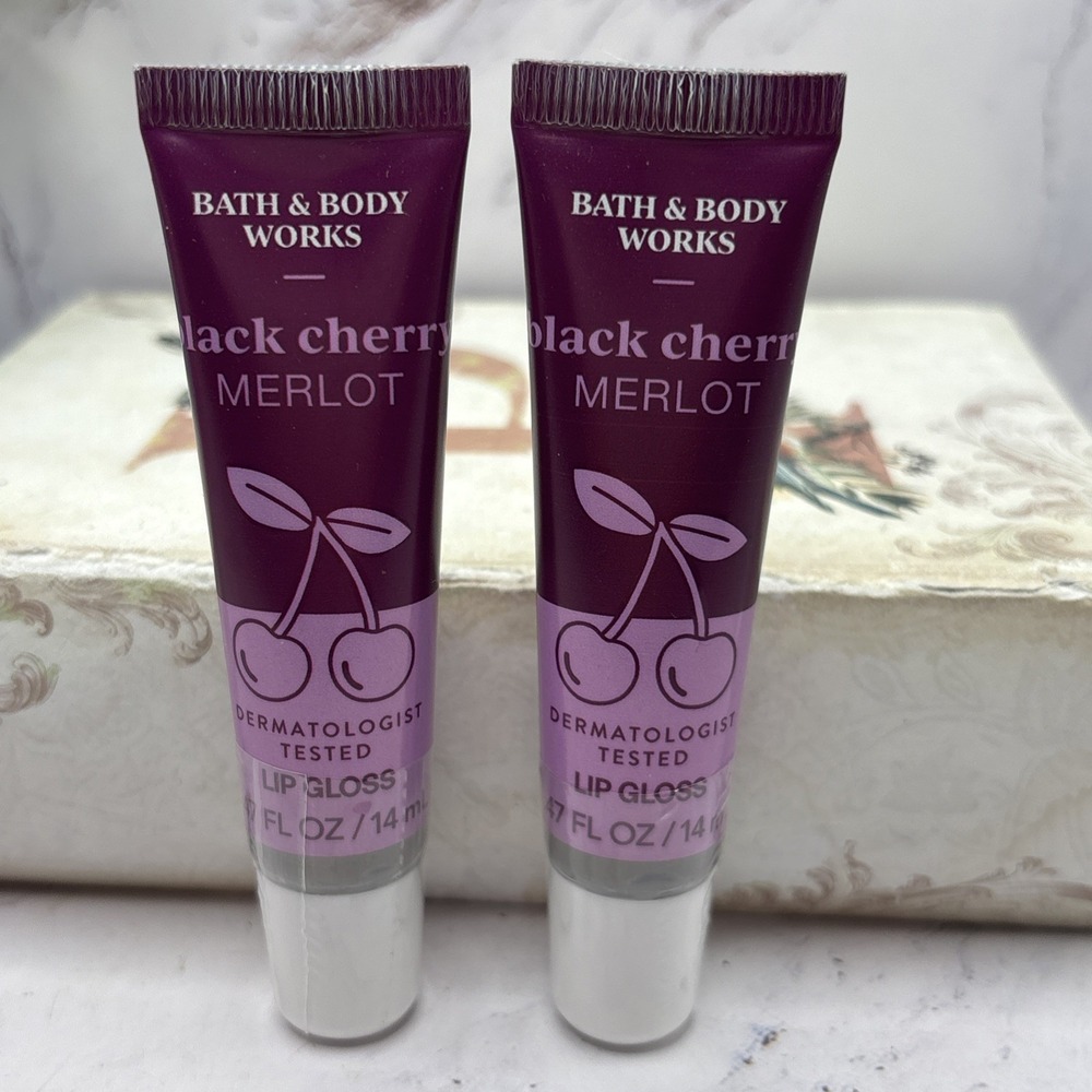 Bath & Body Works Black Cherry Merlot Lip Gloss 2 Pack New 0.47 oz Sealed
